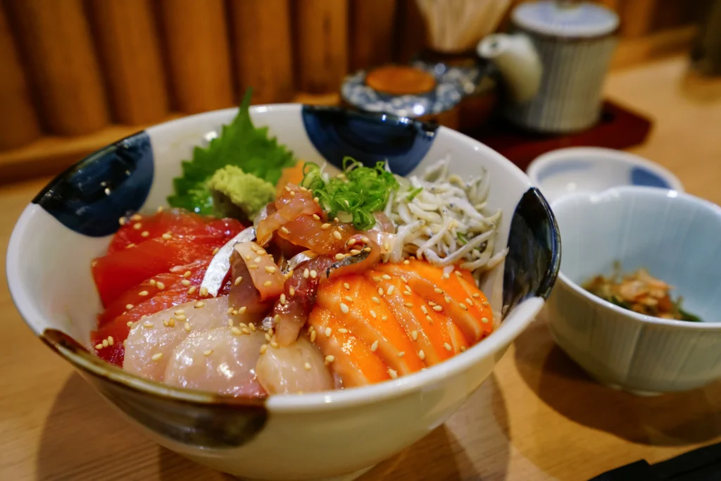 Various Japanese dishes served at a restaurant